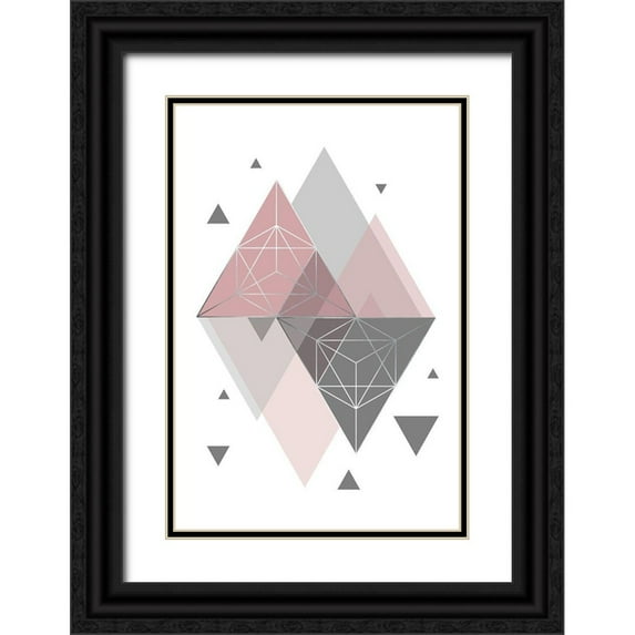 Urban Epiphany 23x32 Black Ornate Wood Framed with Double Matting Museum Art Print Titled - Pink Grey 2