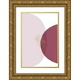 thumbnail image 1 of Urban Epiphany 23x32 Gold Ornate Wood Framed with Double Matting Museum Art Print Titled - Abstract Minimalist Burgundy Gold 5, 1 of 4