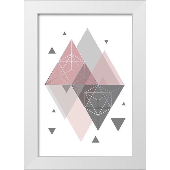 Urban Epiphany 23x32 White Modern Wood Framed Museum Art Print Titled - Pink Grey 2