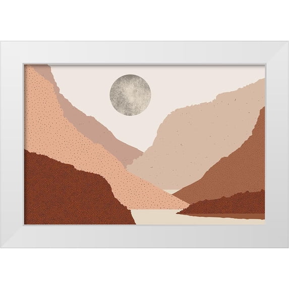 Urban Epiphany 24x17 White Modern Wood Framed Museum Art Print Titled - Mid Century Boho Landscape