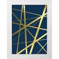 thumbnail image 1 of Urban Epiphany 24x32 White Modern Wood Framed Museum Art Print Titled - Metallic Lines Navy 1, 1 of 4