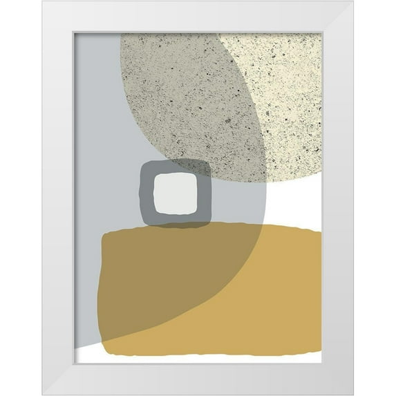 Urban Epiphany 25x32 White Modern Wood Framed Museum Art Print Titled - Mid Century Flora Tones Yellow Grey 5