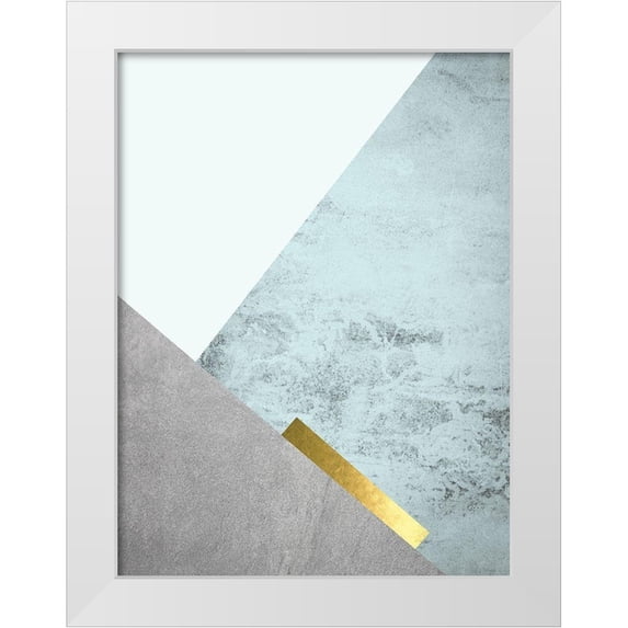 Urban Epiphany 25x32 White Modern Wood Framed Museum Art Print Titled - Turquoise Mountains 3