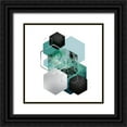 thumbnail image 1 of Urban Epiphany 26x26 Black Ornate Wood Framed with Double Matting Museum Art Print Titled - Geo Teal 3, 1 of 4
