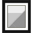 thumbnail image 1 of Urban Epiphany 26x32 Black Ornate Wood Framed with Double Matting Museum Art Print Titled - BW Geo Lines 2, 1 of 4