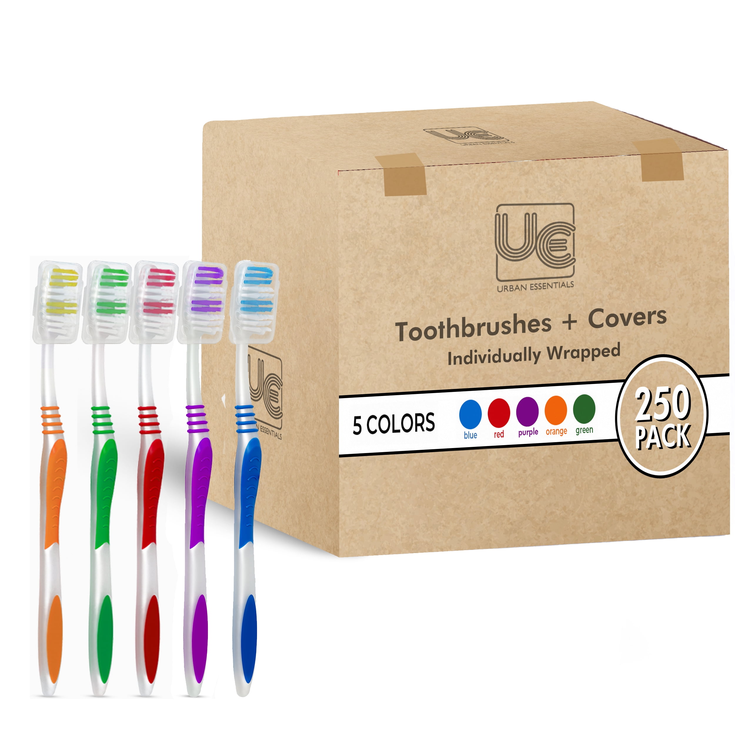 Ultra Soft Toothbrushes Value Pack - 6 Brushes & 4 Protective Covers, Gentle For Sensitive Teeth & Gums