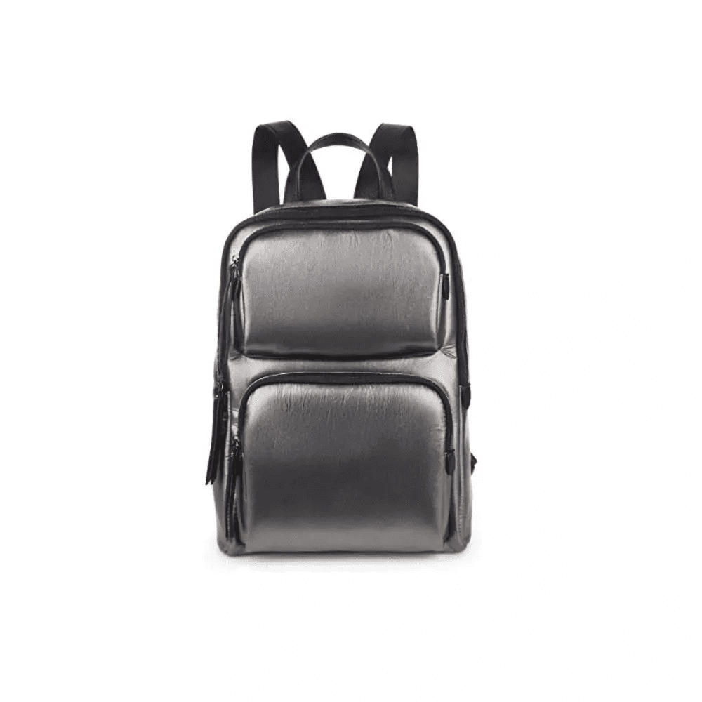 Urban Expressions Braxton High Shine Backpack - Pewter Urban Explorer - Urban Expressions main image 3