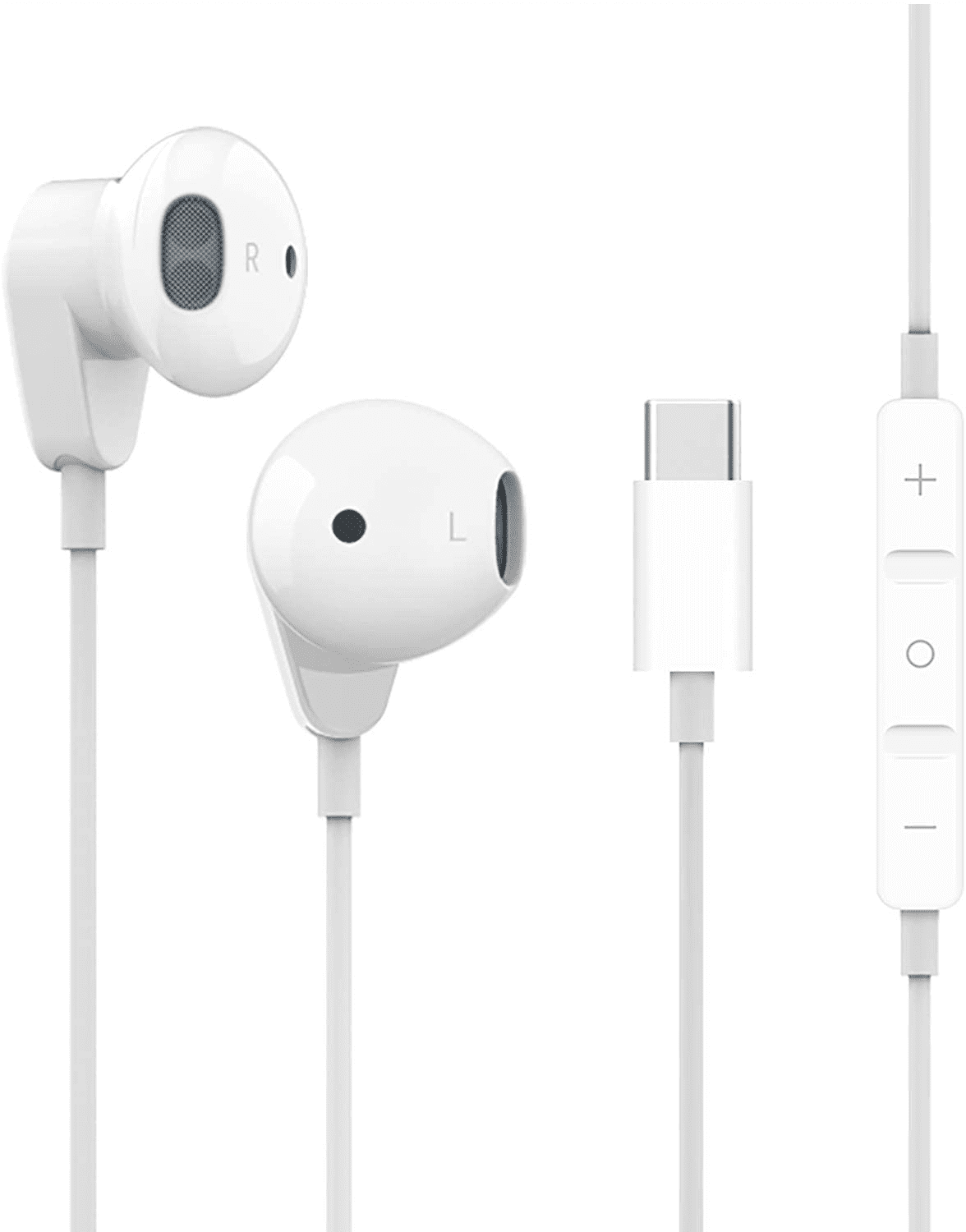 Urban Extreme USB Type C Earphones Stereo in Ear Earbuds with Microphone and Volume Control Compatible with Realme X3 SuperZoom White US Version