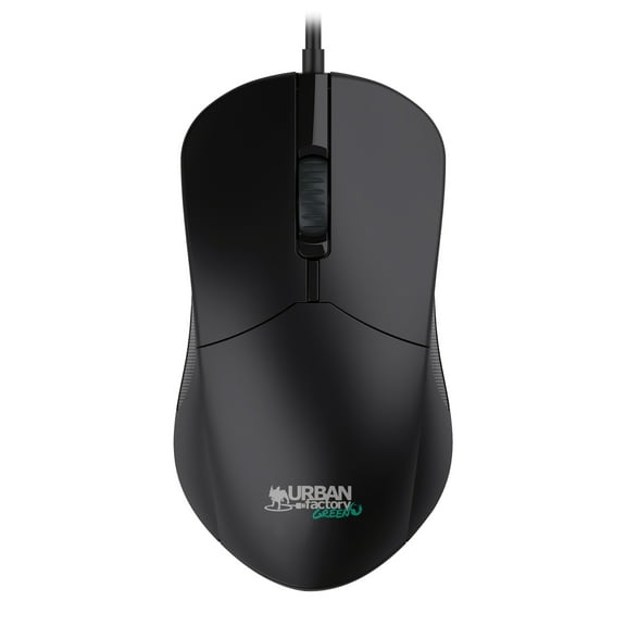 Urban Factory CYCLEE Eco-Designed Ambidextrous Computer Mouse, Black GWM01UF