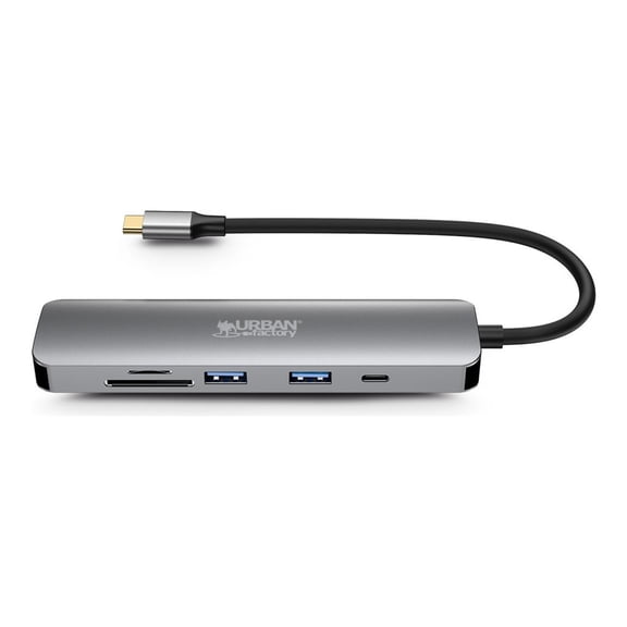 Urban Factory HUBEE Docking Station - for Desktop PC, Notebook - Memory Card Reader - SD, microSD - USB Type C - 4K UHD - 3840 x 2160 - 3 x USB Ports - 2 x USB 3.0 - 2 x USB Type-A Ports - USB Type...