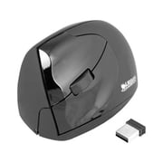 Urban Factory Wireless ergonomic USB mouse - Optical - Wireless - Radio Frequency - Black - USB - 1600 dpi - Scroll Wheel - 4 Buttons - Left-handed - 1