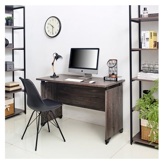 Urban Farmhouse Composite Wood Writing Desk in Rustic Gray