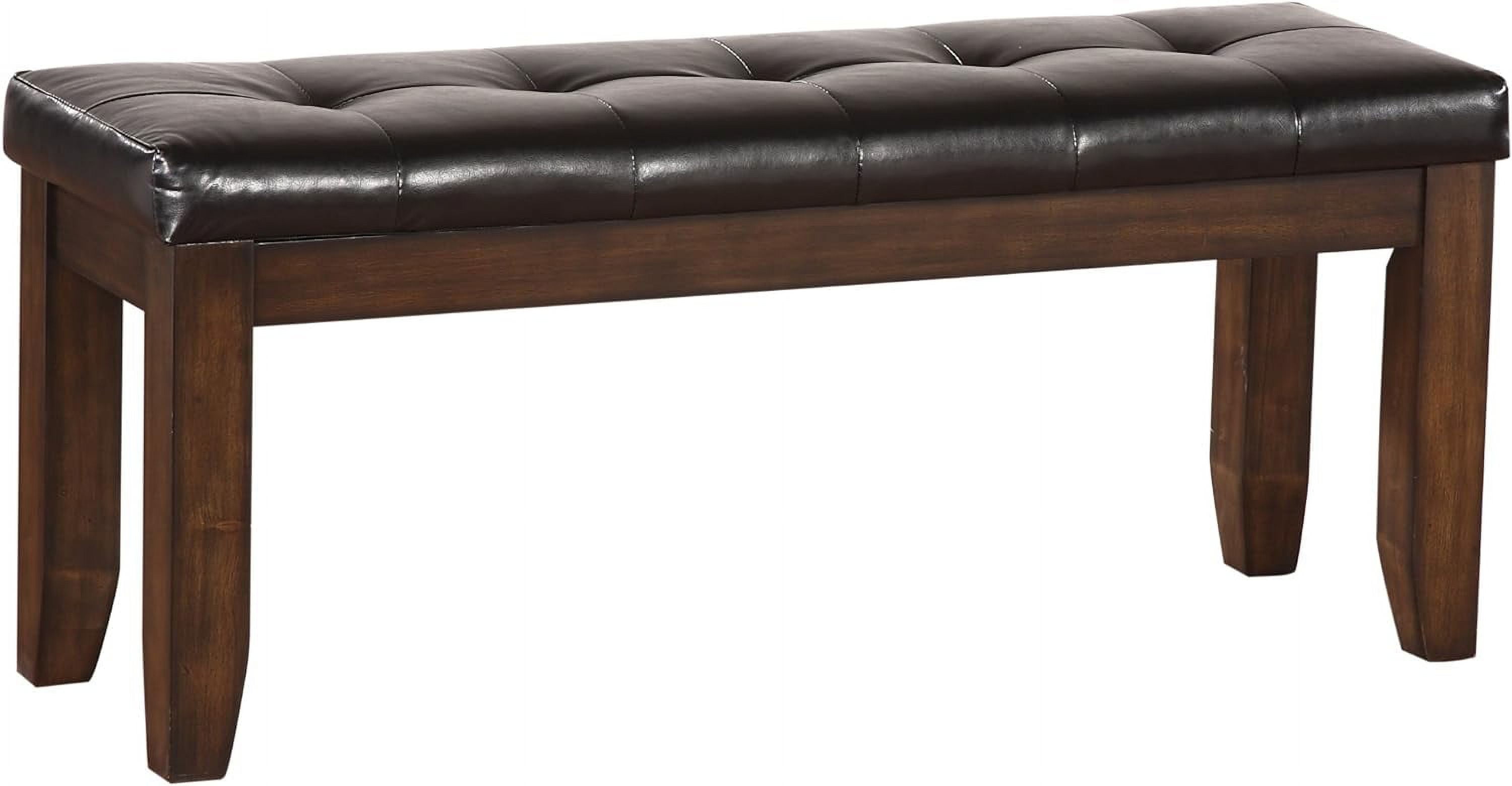 Espresso and Black PU 48" Modern Bench