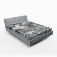 thumbnail image 1 of Urban Fitted Sheet, Dramatic New York City Skyline Sun Beams Clouds Skyscrapers Monochrome Landscape, Soft Decorative Fabric Bedding, Full Size, Black White, by Ambesonne, 1 of 2