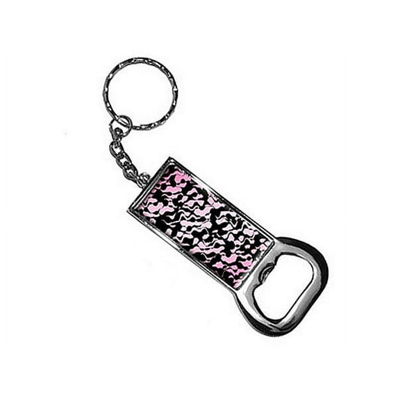 Urban Flow Pink Black Bottle Opener Keychain