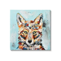 Urban Fox Brushed Splatter Animals & Insects Painting Gallery Wrapped Canvas Print Wall Art
