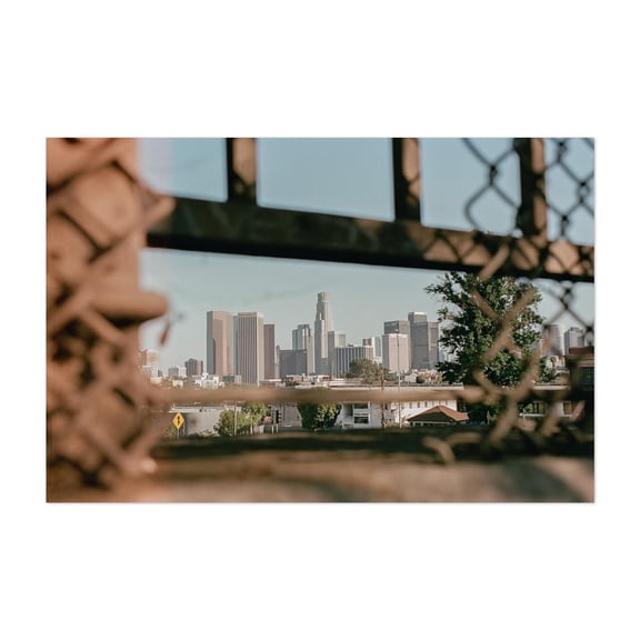 Through the Urban Frame - Los Angeles California Photography Skyline Cityscape Architecture Industrial Vintage City Unframed Wall Art Print 24 x 36 inches