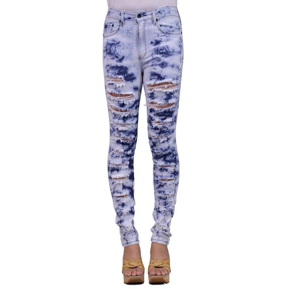 Urban Funk Bleached Destroyed Denim Skinny High Waisted Jeans