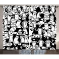 thumbnail image 1 of Ambesonne Urban Graffiti Curtains 2 Panel Set, Devil Spray Cans, 108" x 84", Black and White, 1 of 3