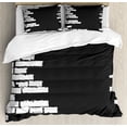 thumbnail image 1 of Urban Graffiti Queen Size Duvet Cover Set, Chalky Stencil Graffiti Design on Smutty Brick Wall Pattern, Decorative 3 Piece Bedding Set with 2 Pillow Shams, Charcoal Grey and White, by Ambesonne, 1 of 3