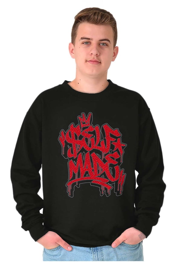 Urban Graffiti Self Made Crown Sweatshirt for Men or Women Brisco Brands L