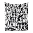 thumbnail image 1 of Urban Graffiti Soft Flannel Fleece Throw Blanket, Anthropomorphised Graffiti Spray Can Sport Characters and Skull, Cozy Plush for Indoor and Outdoor Use, 50" x 60", Black and White, by Ambesonne, 1 of 5