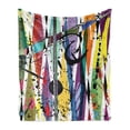 thumbnail image 1 of Urban Graffiti Soft Flannel Fleece Throw Blanket, Bulls Eye Detailed Splashed Paint Design on Abstract Rhombus Pattern, Cozy Plush for Indoor and Outdoor Use, 50" x 70", Multicolor, by Ambesonne, 1 of 5