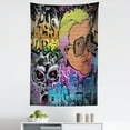 thumbnail image 1 of Urban Graffiti Tapestry, Hip Hop Design Graffiti Wall Urban Art Background Man Head Detail, Fabric Wall Hanging Decor for Bedroom Living Room Dorm, 5 Sizes, Multicolor, by Ambesonne, 1 of 1