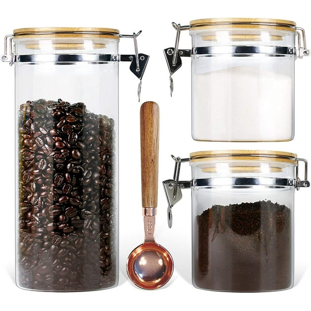 Urban Green Borosilicate Glass Storage Jars with Airtight Locking Clamp