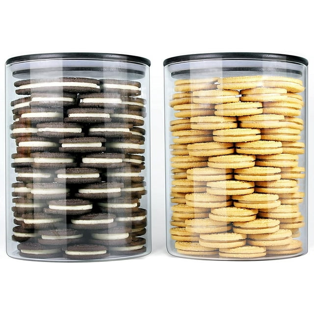 Urban Green Glass Canisters, Air Tight Food Storage Jars, 2x100oz Large