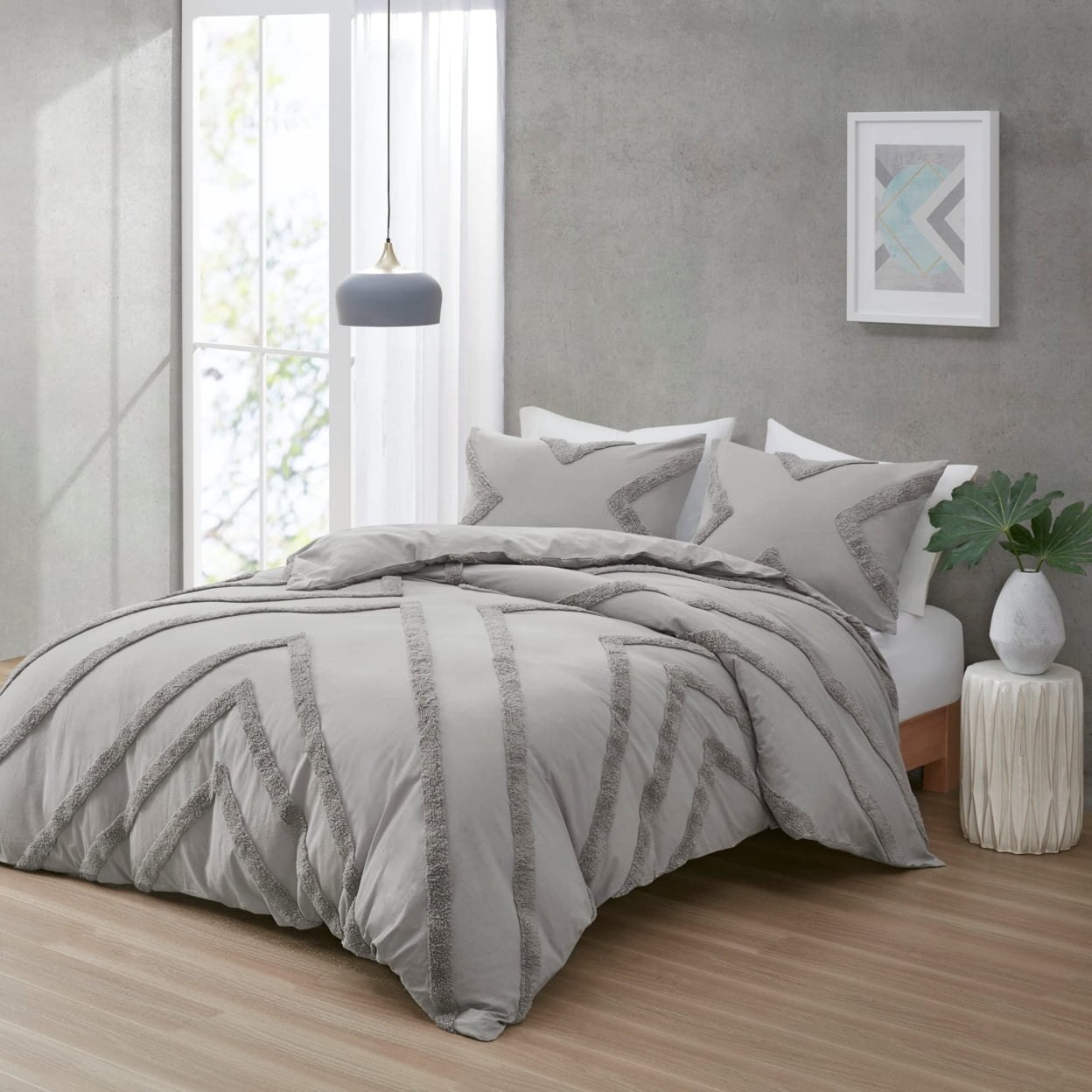 Urban Habitat Beck Cotton Duvet - Full/Queen - Grey