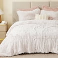 thumbnail image 1 of Intelligent Design Full/Queen Shaggy Faux Comforter Set, Long Fur Wave Spring Comforter Bedding Set, 3-Piece Warm Bed Set with Pillow Sham, Pink/White, 1 of 7