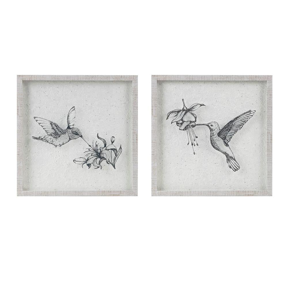 Urban Habitat Humming Birds 2Piece Framed Graphics Wall Art Set, 17"W