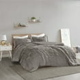 thumbnail image 1 of Home Essence Apartment Leena Shaggy Faux Fur Comforter Set, Twin/Twin XL, Grey, 1 of 11