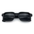 thumbnail image 1 of Urban Hipster Narrow Rectangle Horn Rim Plastic Retro Sunglasses All Black, 1 of 8
