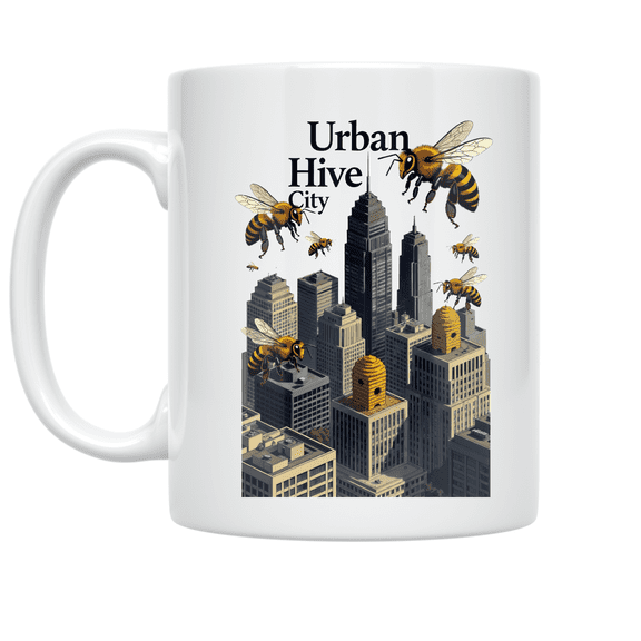 Urban Hive City Rooftop Beekeeping - Bee Lover - 11 oz Ceramic Coffee Mug