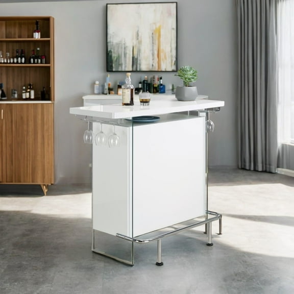 Urban Hub Contemporary bar Unit In Glossy White