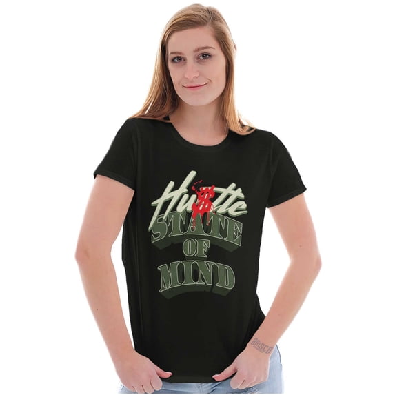 Urban Hustle State of Mind Money Womens Slim Fit Graphic Tee Brisco Brands S