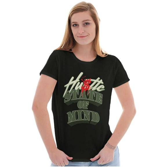 Urban Hustle State of Mind Money Womens Slim Fit Graphic Tee Brisco Brands L