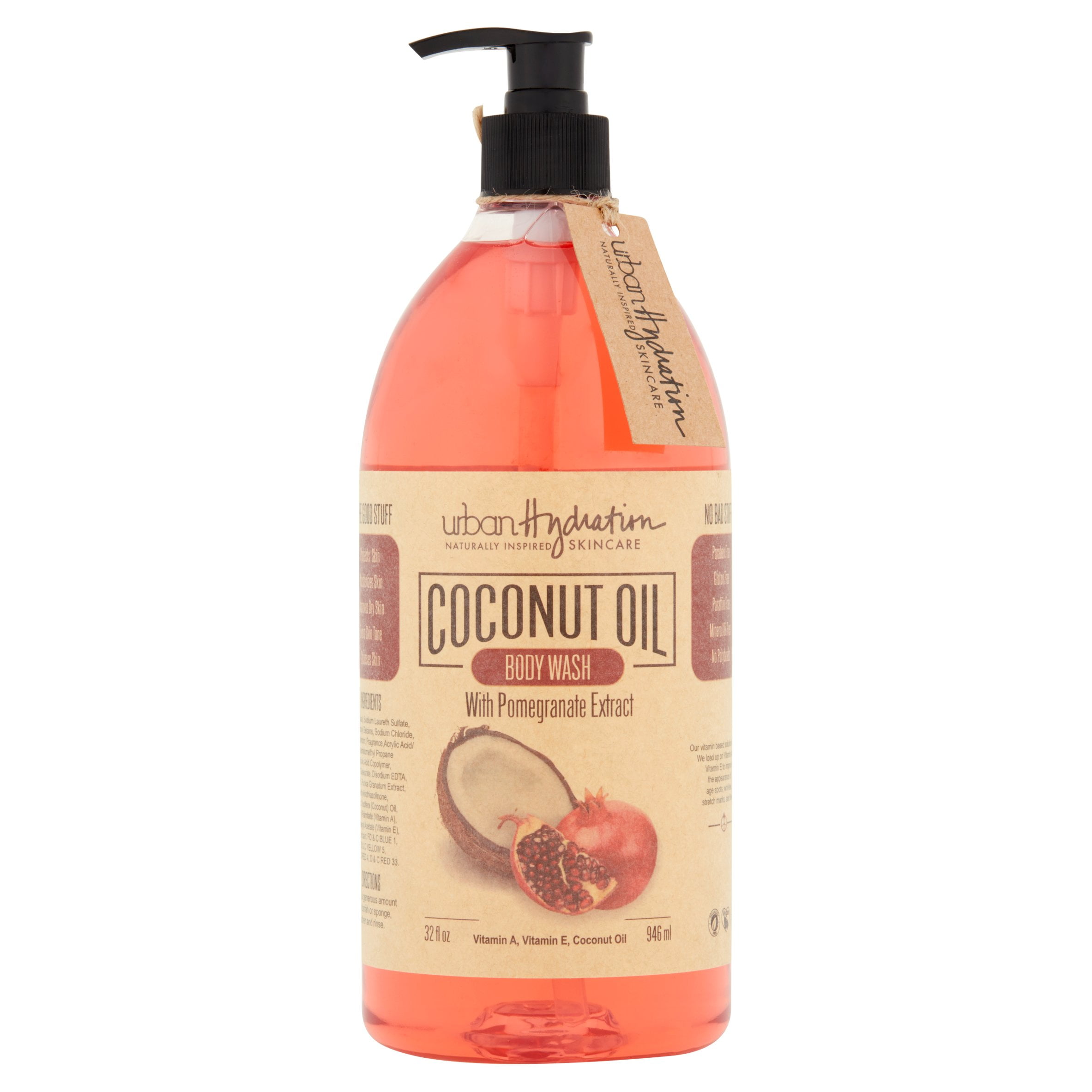 Urban Hydration Coconut Oil Body Wash with Pomegranate Extract, 32 fl