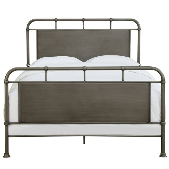 Urban Industrial Burnished Smoke Queen Metal Bed