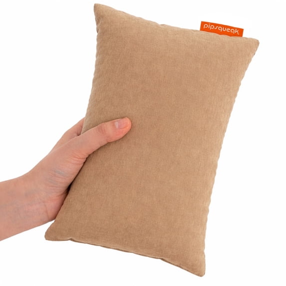 Pipsqueak Microfiber Pillow - Small, Mini, Tiny - 11 x 7 in - Perfect for Travel, Cars, Airplanes, Camping, Dogs, Toddlers, Kids, Lumbar, Knees and Neck - Ages 2 Yrs and Up - Khaki