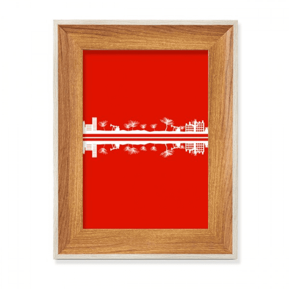 Urban Landscape Architectural Signs Symbolize Grassland Desktop Wooden Photo Frame Display Picture Art Painting Multiple Sets