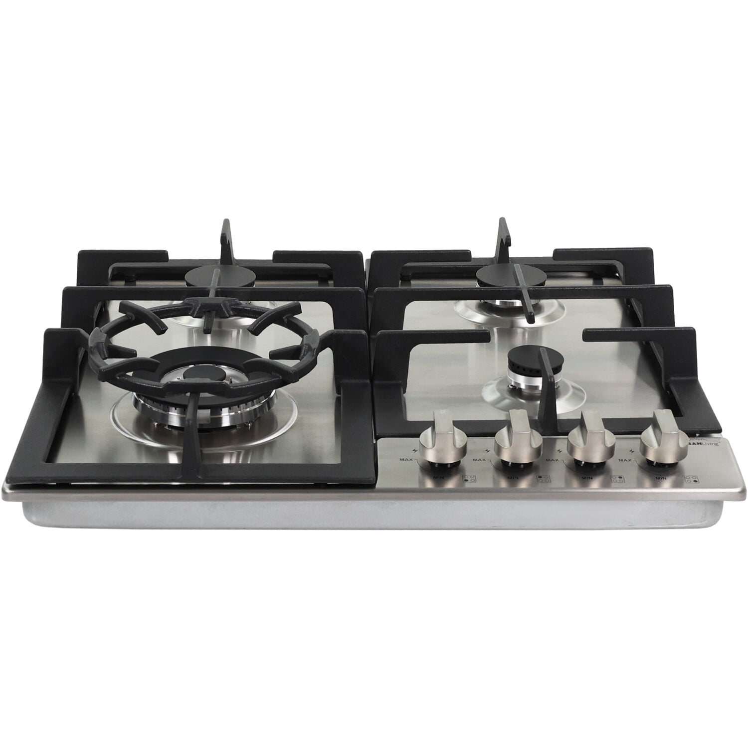 24-Inch Stainless Steel Gas Cooktop with Cast Iron Grates