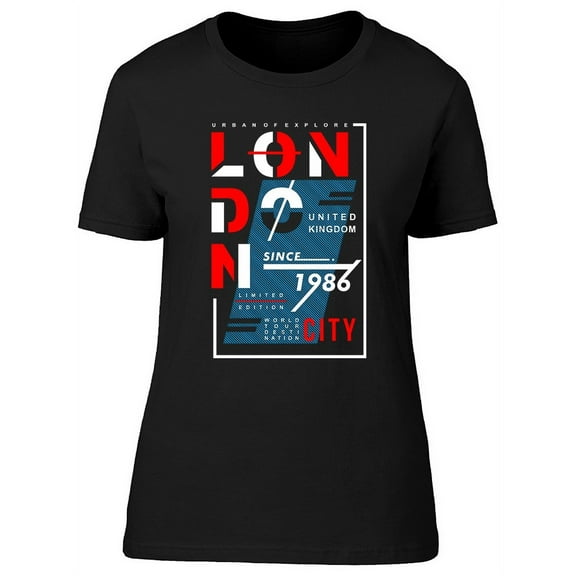 Urban London City Graphic T-Shirt Women -Image by Shutterstock, Female Large