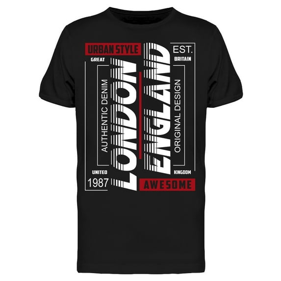 Urban London England City T-Shirt Men -Image by Shutterstock, Male Large