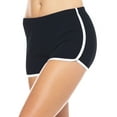 thumbnail image 1 of Urban Look Womens Elastic Waist Dolphin Running Workout Yoga Fitness Shorts (Black, Large), 1 of 3