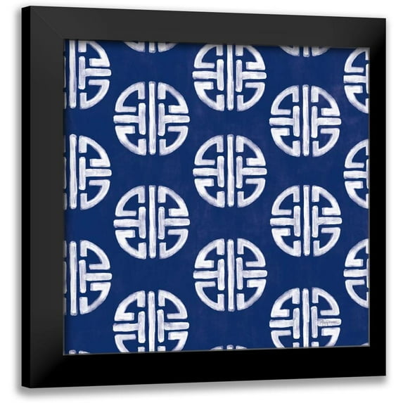 Urban, Mary 12x12 Black Modern Framed Museum Art Print Titled - Everyday Chinoiserie Pattern IIA
