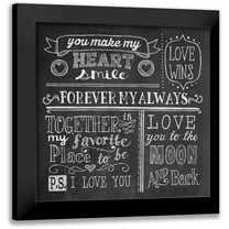 Urban, Mary 12x12 Black Modern Framed Museum Art Print Titled - Inspiration Chalkboard I