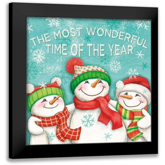 Urban, Mary 12x12 Black Modern Framed Museum Art Print Titled - Let it Snow VII Eyes Open